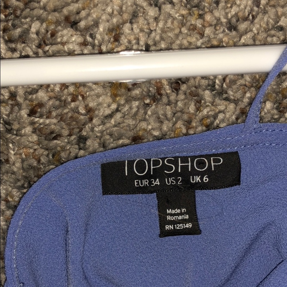TOPSHOP blue off the shoulder blouse - Picture 3 of 3
